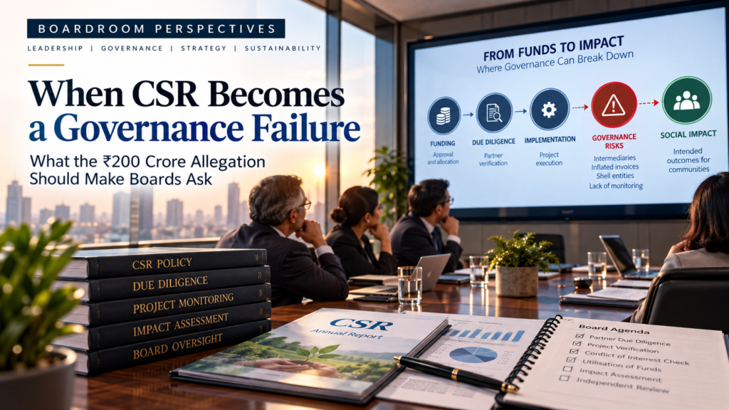 Board reviewing CSR governance, due diligence and accountability